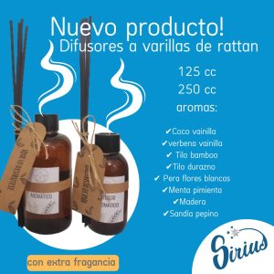 DIFUSOR REPUESTO 500CC C/12 VARILLAS COCO VAINILLA